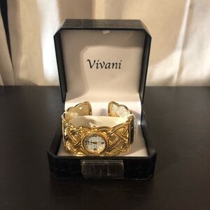 Vivani Gold Cuff Watch